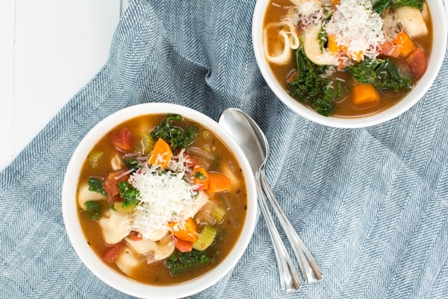 Easy Vegetable Tortellini Soup on Super Healthy Kids