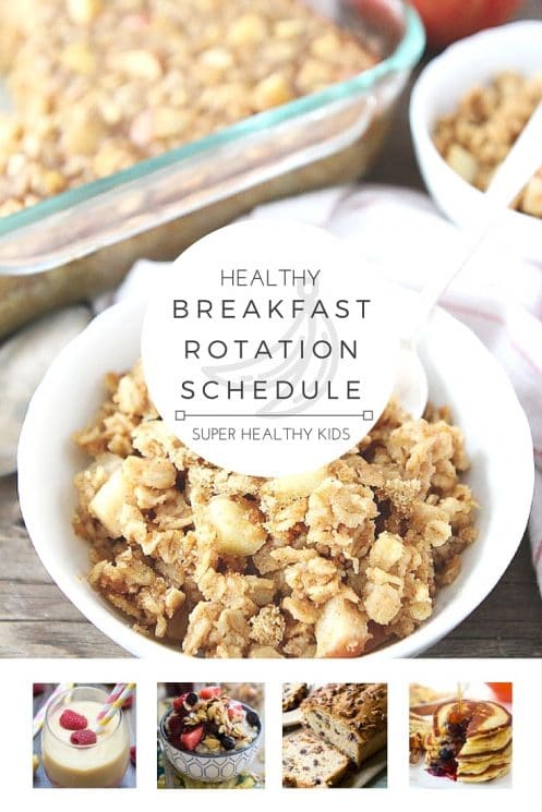 Healthy Breakfast Weekly Planner 2 HEALTHY BREAKFAST ROTATION SCHEDULE! Do you struggle with knowing what to eat every morning? Want a fun way to involve the whole family at breakfast time? With this handy rotation schedule each day of the week brings a fun new breakfast idea! You'll never run out of ideas on healthy ways to start your day & you'll break the fast in the most nutritious way!