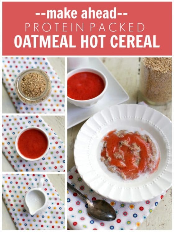 This Protein Packed Oatmeal Hot Cereal is a delicious and filling make-ahead breakfast. Perfect for busy school mornings! (Gluten free & Vegan)