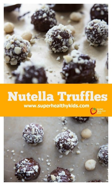 FOOD - Nutella Truffles. These Nutella Truffles are made without any refined sugar, sweetened naturally with dates. These truffles are out of this world! https://www.superhealthykids.com/nutella-truffles/