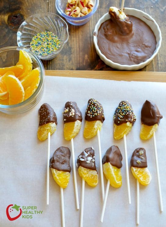 Chocolate Dipped Oranges! Simple steps to your kids next favorite kitchen activity