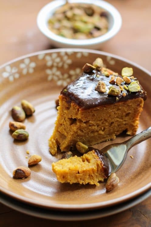 Kabocha Squash Cake with Chai Caramel