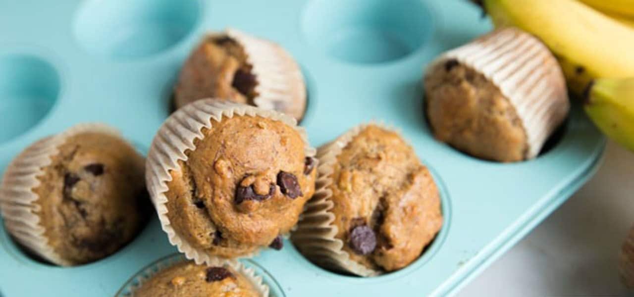 Dark Chocolate Chip Whole Wheat Banana Bread Muffins Super Healthy Kids