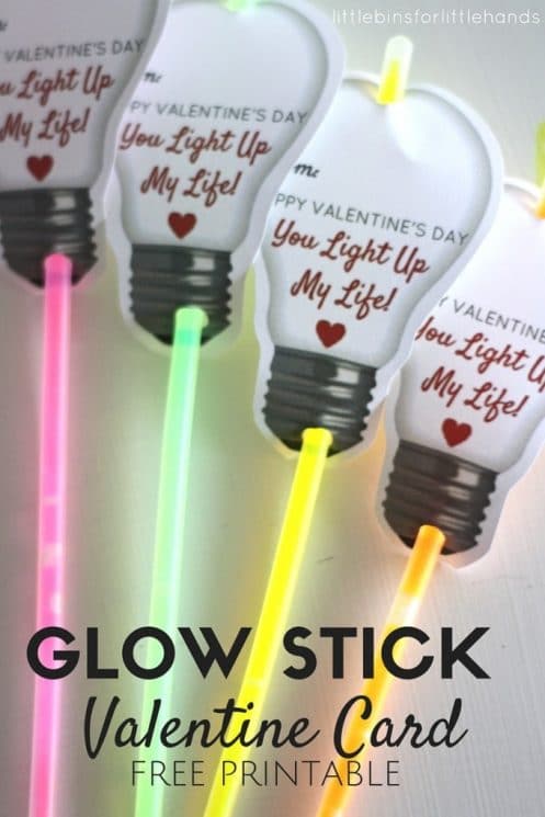 glow stick valentine with a light bulb picture