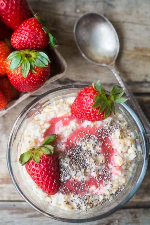 Strawberry Overnight Steel Cut Oats