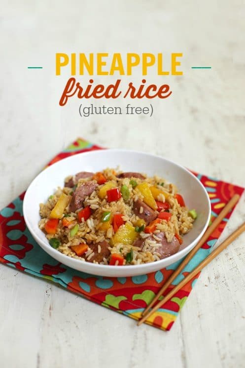 This Pineapple Fried Rice is a colorful twist on an old favorite. Your kids will gobble it up! www.superhealthykids.com