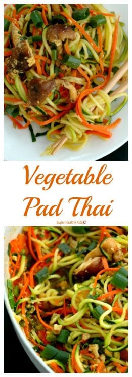 FOOD - Vegetable Pad Thai - a copycat restaurant favorite! https://www.superhealthykids.com/vegetable-pad-thai/