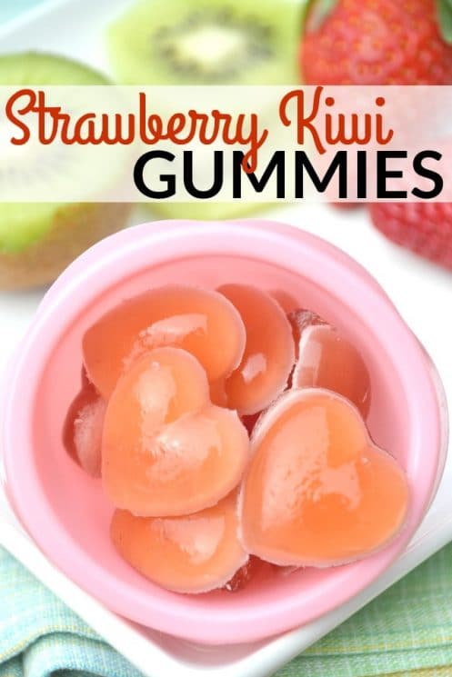 Homemade super flavorful Strawberry Kiwi Gummies. No high fructose corn syrup or other weird ingredients in these! www.superhealthykids.com