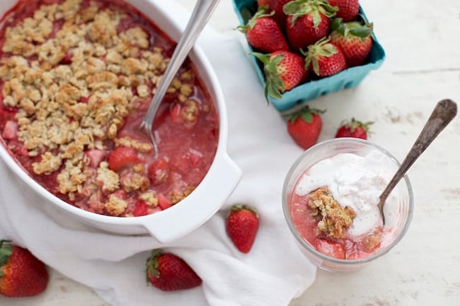 You'll love this gluten free Strawberry Rhubarb Crisp. Made with the best ingredients!