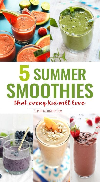 5 super healthy Summer Smoothies that every kid will love! www.superhealthykids.com