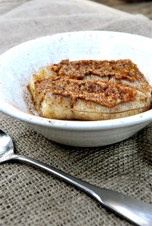 Baked almond butter banana