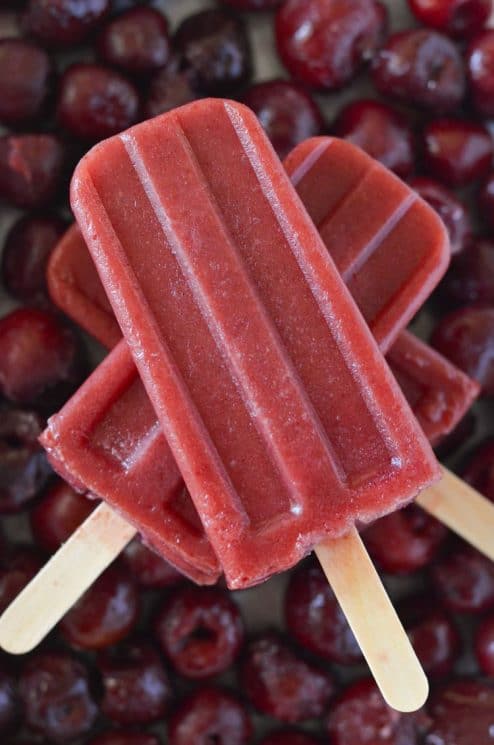 homemade cherry ice pops