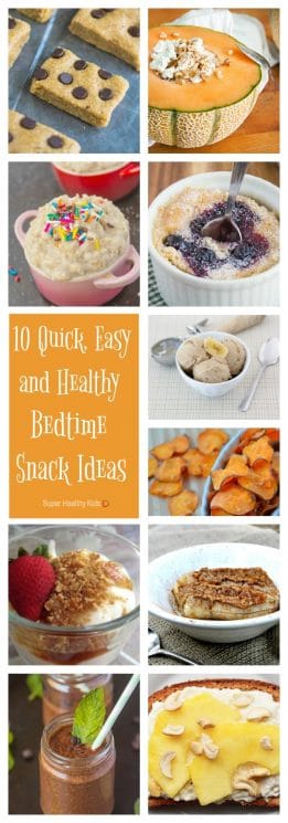 FOOD - 10 Quick, Easy and Healthy Bedtime Snack Ideas. 10 Quick, Easy and Healthy Bedtime Snack Ideas which are healthy and aid a solid night's sleep! https://www.superhealthykids.com/10-quick-easy-healthy-bedtime-snack-ideas/