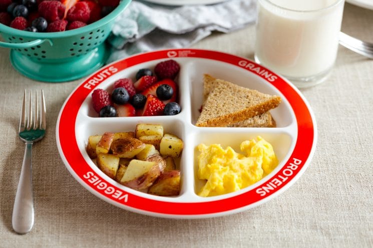 Building a balanced kids meal with choose my plate