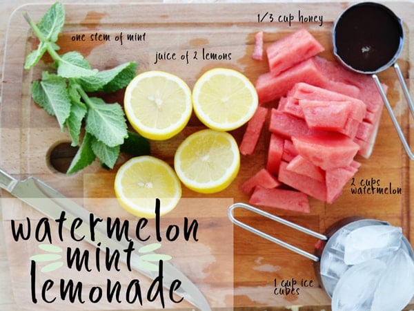 Watermelon Mint Lemonade - sweetened with honey