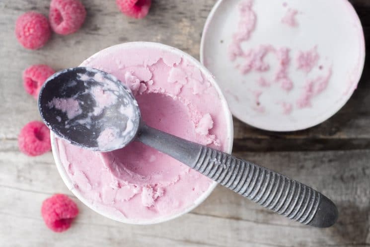 Sugar Free Vegan Raspberry ice Cream will satisfy all your frozen treat cravings this summer with no sugar, dairy, or additives