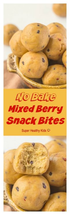 No Bake Mixed Berry Snack Bites- quick, easy and delicious!