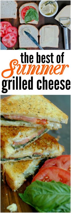 Summer Grilled Cheese - Fresh basil, tomato, and dill take on that classic, comforting grilled cheese for a summer makeover! www.superhealthykids.com