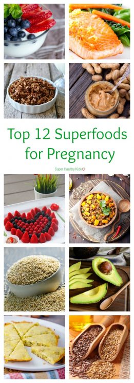 PREGNANCY - Top 12 Superfoods for Pregnancy. There are certain foods that provide an incredible amount of nutrients called superfoods. We have listed the top 12 superfoods for pregnancy for you. https://www.superhealthykids.com/eating-expectantly-superfoods-pregnancy/