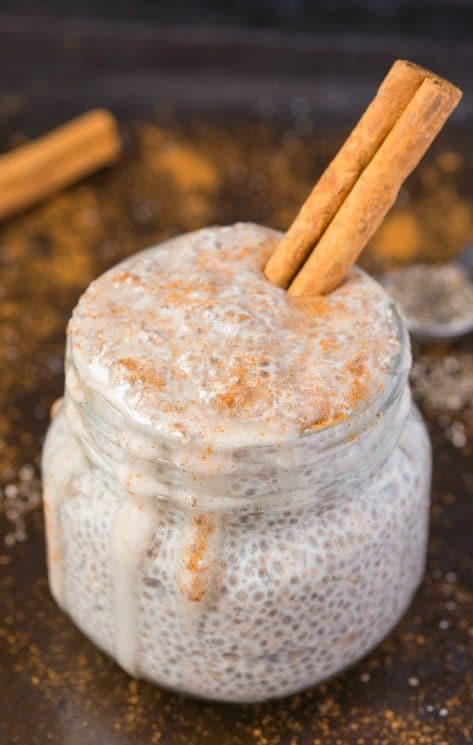 Healthy Sticky Cinnamon Roll chia Pudding