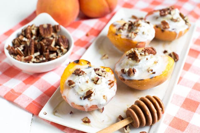 Grilled Peaches and Coconut Cream is a tasty dessert made with only a few ingredients!