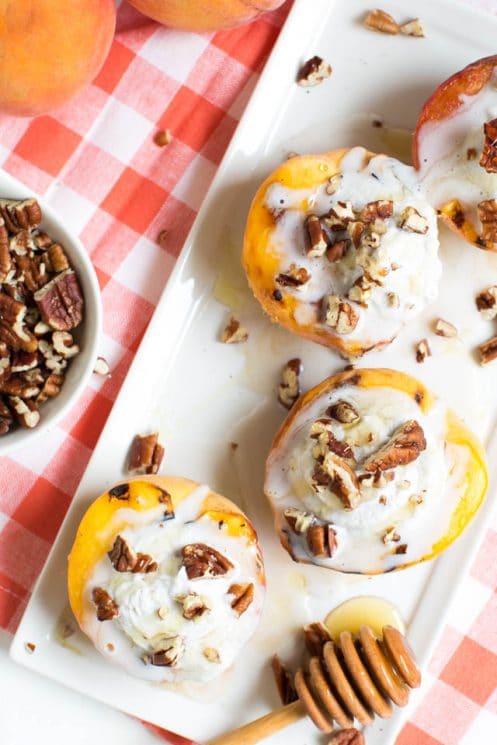 Grilled Peaches and Coconut Cream is a tasty dessert made with only a few ingredients!