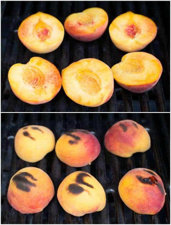 Grilled Peaches and Coconut Cream is a tasty dessert made with only a few ingredients! www.superhealthykids.com