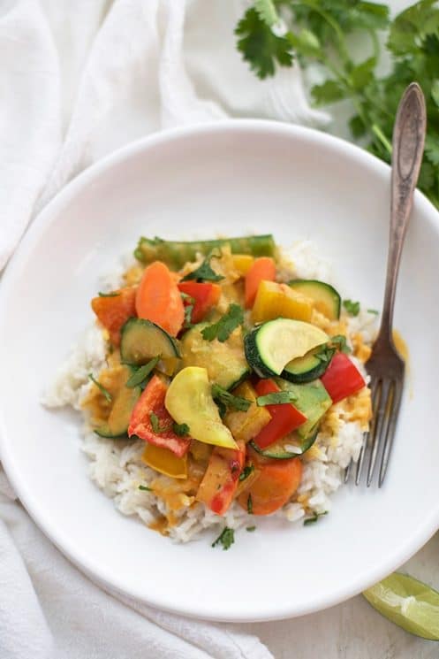 Simple Veggie Curry - Flavorful, not to spicy, and perfect for little ones.