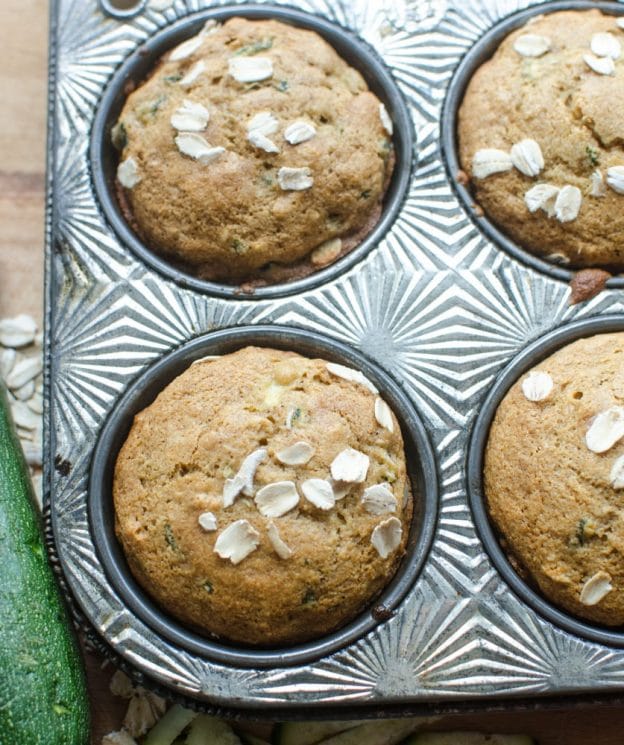 Healthy Zucchini Oat Muffins. Healthy Zucchini Oat Muffins. Here's what you are going to love about them: they are made with whole grains, they are naturally sweetened, and they have vegetables in them!