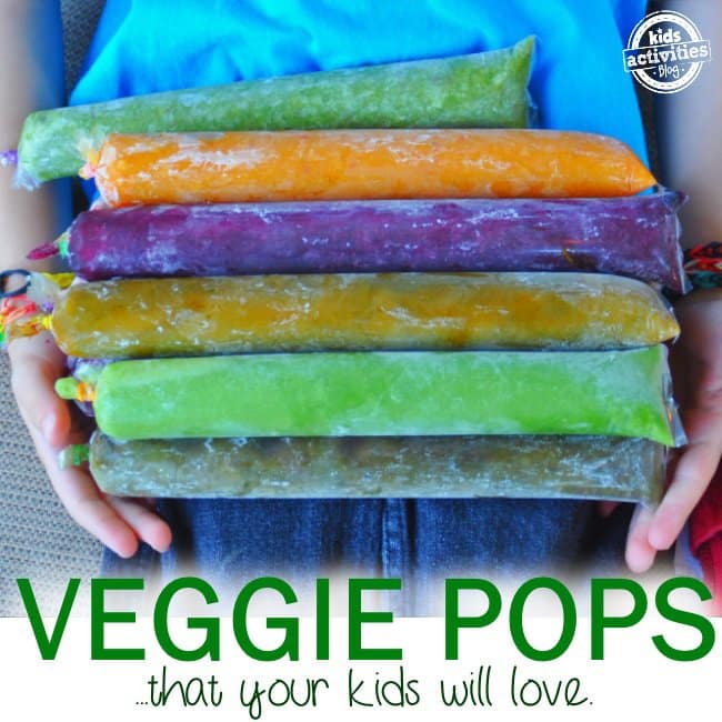 colorful homemade popsicles made with veggies