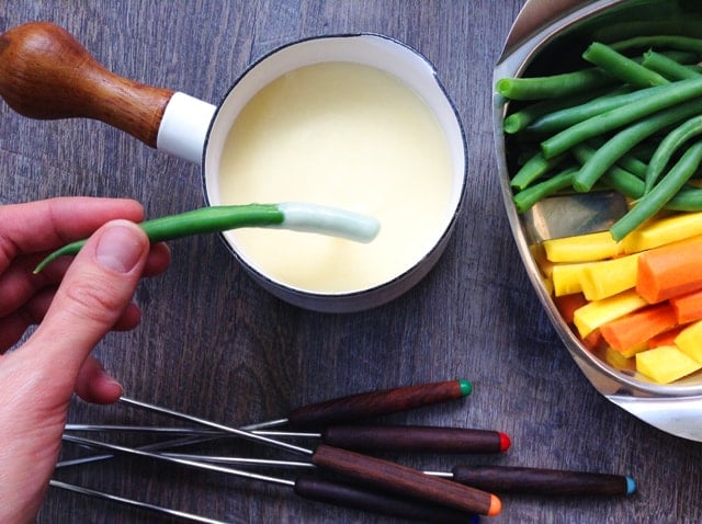 Kid-Friendly Fondue. A few simple changes turn classic Swiss fondue into a kid-friendly, fun family dinner!