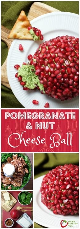 Pomegranate and Nut Cheese Ball | Holiday | Super Healthy Kids | Food and Drink https://www.superhealthykids.com/pomegranate-nut-cheese-ball-recipe/