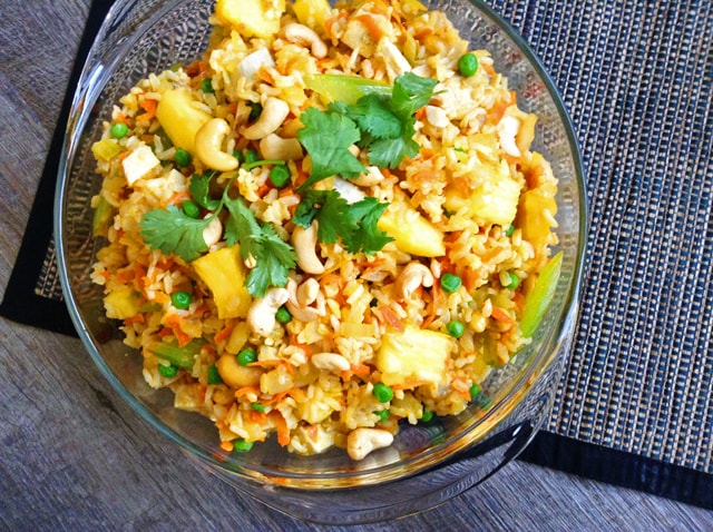 Pineapple Fried Brown Rice. Sweet and savory whole grain Pineapple Fried Brown Rice packs fruits AND veggies into one main dish.