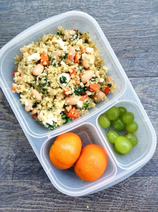 Lemony Quinoa with Spinach, Feta and Beans