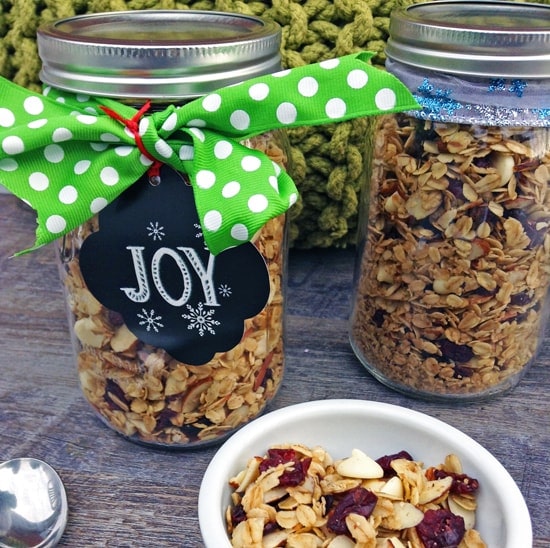 Holiday Gift Idea Cranberry Almond Granola Jars Super Healthy Kids