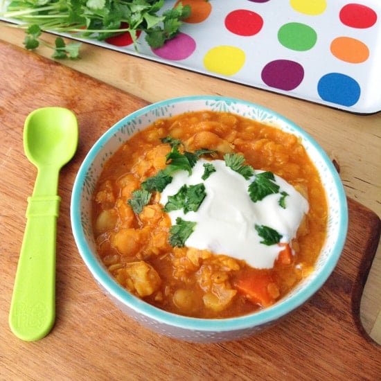 Kids' Curry with Chicken and Lentils. Redefine “kid-friendly” with this mild, warming, healthy curry packed with protein and vegetables. https://www.superhealthykids.com/kids-curry-with-chicken-and-red-lentils/