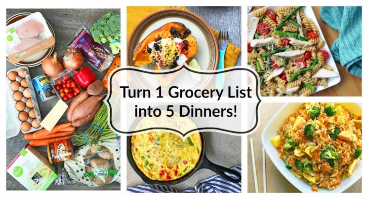 Turn One Grocery List into Five Healthy Dinners