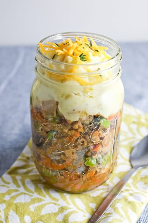 Shepherd's Pie in a Jar! Filling and healthy make-ahead lunch. | Super Healthy Kids | Food and Drink