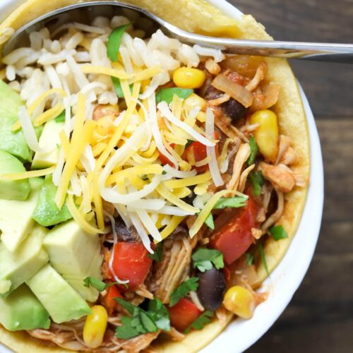 Slow Cooker Chicken Enchilada Bowls Super Healthy Kids