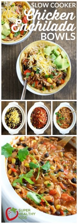 FOOD - Slow Cooker Chicken Enchilada Bowls | Super Healthy Kids | Food and Drink https://www.superhealthykids.com/slow-cooker-chic…ada-bowls-recipe/