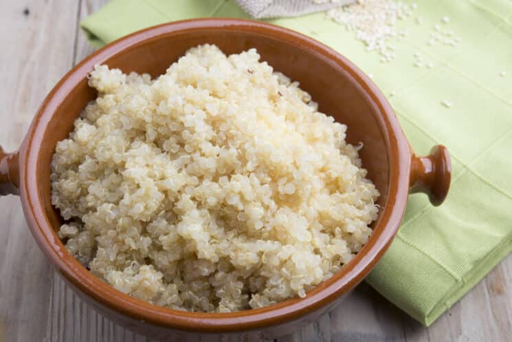 freshly cooked quinoa in a bowl