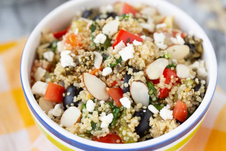 quinoa with veggies and almonds cooked right in 