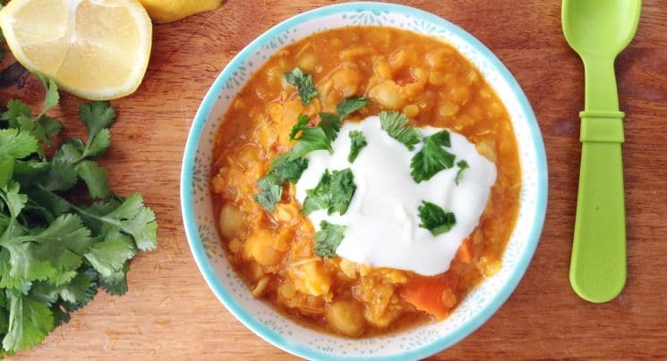 Kids' Curry with Chicken and Lentils. Redefine “kid-friendly” with this mild, warming, healthy curry packed with protein and vegetables. https://www.superhealthykids.com/kids-curry-with-chicken-and-red-lentils/