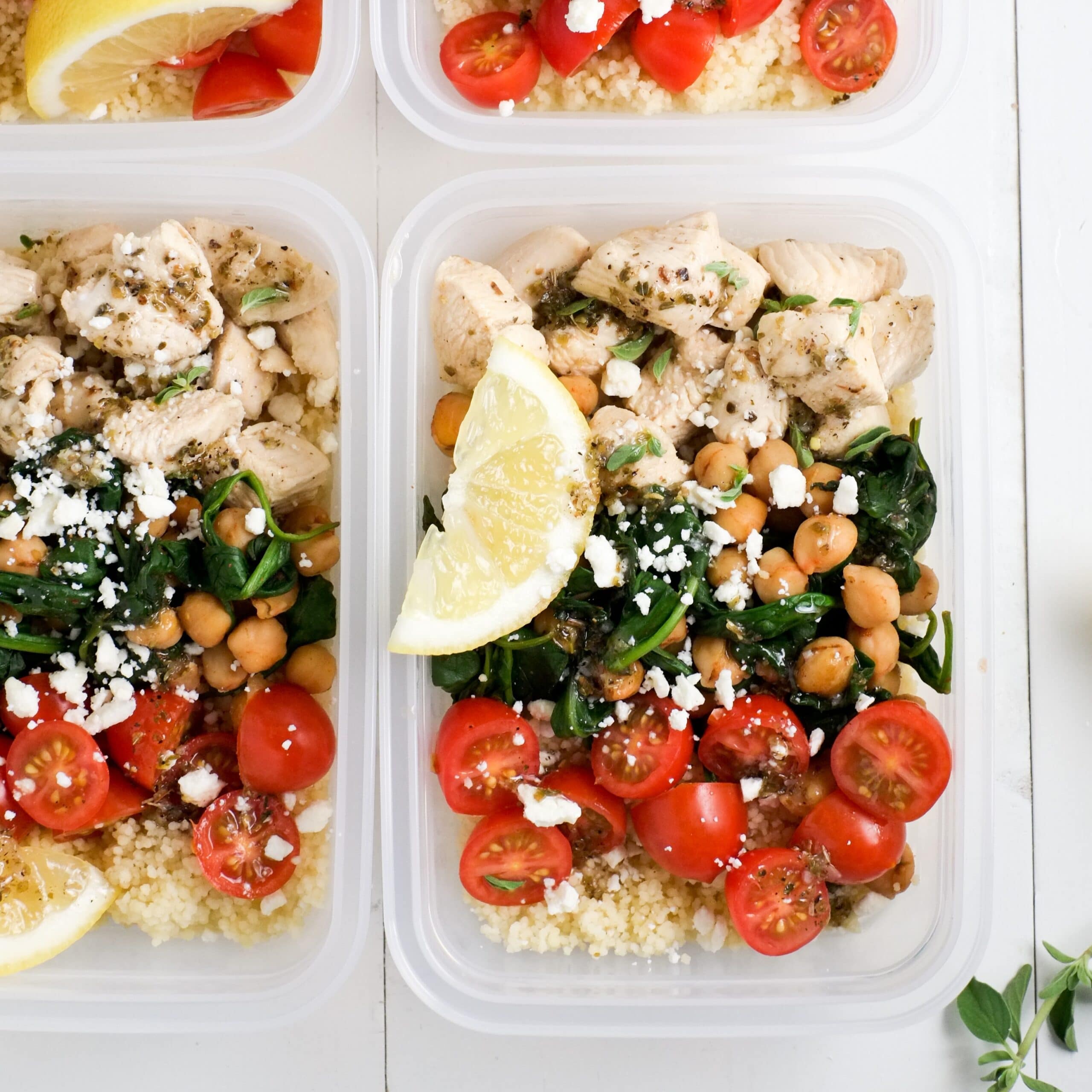 Lunch Meal Prep Greek Salad Bowl Recipe - Rainbow Delicious