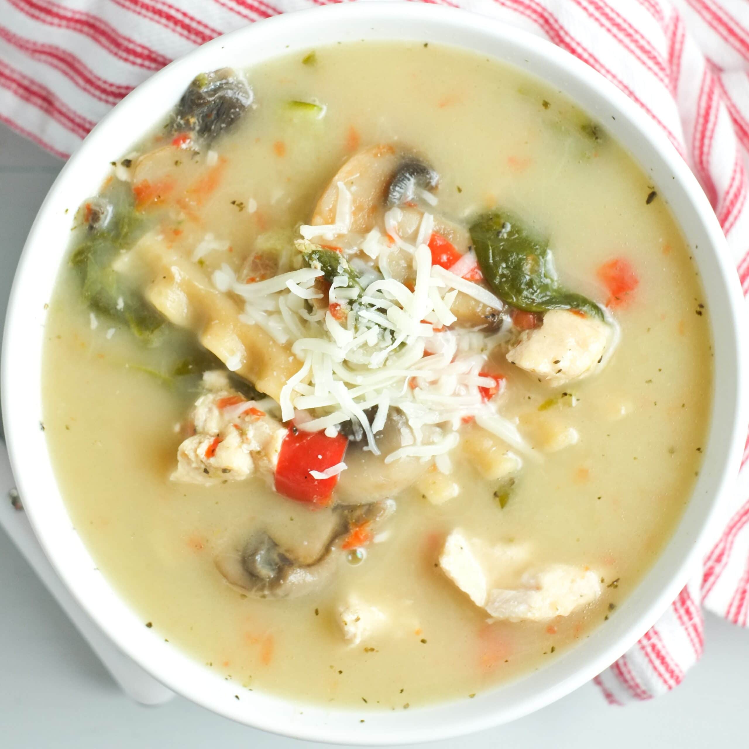 White Chicken Lasagna Soup - Super Healthy Kids