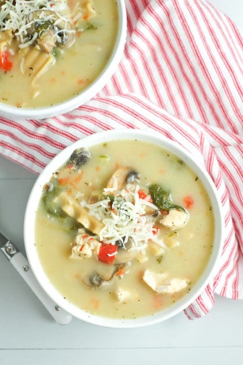 Instant Pot Freezer Meal: White Chicken Lasagna Soup - ready in 1 hour from frozen! | Super Healthy Kids | Food and Drink