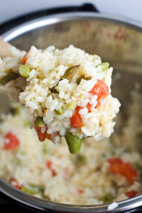 Cheesy Instant Pot Risotto with Spring Veggies Recipe - Super Healthy Kids