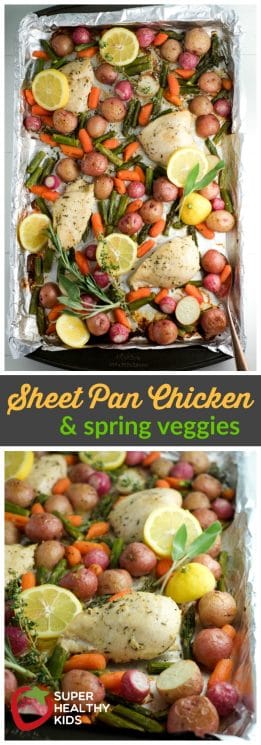 Sheet Pan Chicken and Spring Veggies Recipe | Super Healthy Kids | Food and Drink | Easy Weeknight Dinner