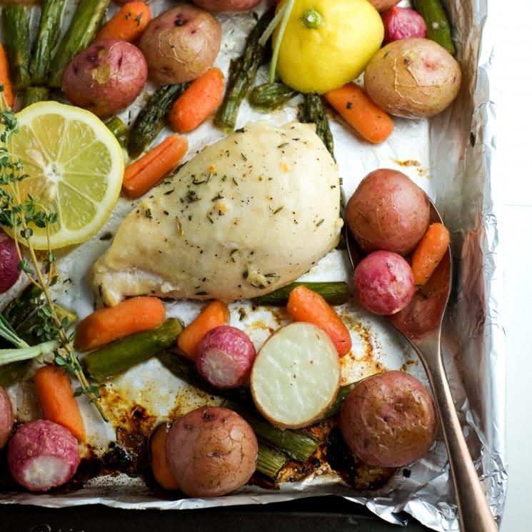 Sheet Pan Chicken and Spring Veggies Recipe | Super Healthy Kids | Food and Drink | Easy Weeknight Dinner