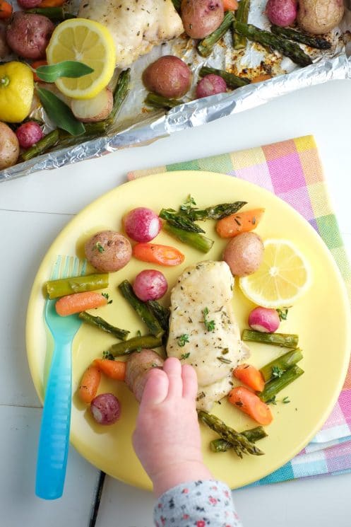 Sheet Pan Chicken and Spring Veggies Recipe | Super Healthy Kids | Food and Drink | Easy Weeknight Dinner